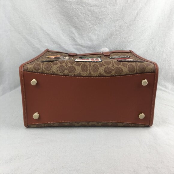 Coach Field Tote In Signature Canvas With Patches - Picture 7 of 11